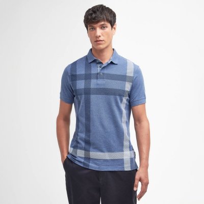 Barbour Blaine Oversized Tartan Polo Shirt chambray