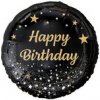 Godan Fóliový balón čierno zlatý Happy birthday