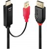 LINDY USB prepojovací kábel Konektor DisplayPort, Zástrčka HDMI-A, USB-A zástrčka 5.00 m čierna, červená 41428 HDMI kábel; 41428
