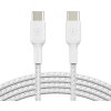 Belkin CAB004bt1MWH oplétaný USB-C - USB-C, 1m, bílý