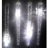 Svetelné LED cencúle vonkajšie, padajúci sneh - 45 cm/8 ks V4 bílá teplá