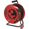 EMOS Vonkajší predlžovací kábel na bubne Nivas so 4 zásuvkami a pohyblivým stredom 25 m červený
