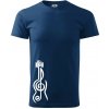Husľový kľúč gitara - Klasické pánske tričko vyššej gramáže - M ( Polnočná modrá )