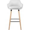 Barová stolička Grant z umelej kože, biela