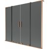 Mexen Velar L Duo, 2-krídlová posuvná vaňová zástena 200 x 150 cm, 8mm šedé sklo, medená matná, 896-200-003-42-65