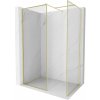 Mexen Kioto-XF sprchová stena Walk-in s rámom 140x110 cm, priehľadná 10 mm, zlatá kartáčovaná - 800-140-202-04-55-110-XF