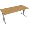 Pracovný stôl Motion, ZO, 3S, 180x61 - 128x80 cm, dub/sivá - 1 kus - 1 KS - základné - 60 mesiacov - 80 cm - elektrický polohovateľný - stôl - Hobis - Motion - 180 cm - 60,5 - 129,5 cm - dub/sivá HOBI