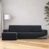 Nueva Textura poťahy HARMONIA antracitová sedačka s otomanom vľavo 210 - 320 cm
