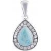 Silvego Strieborný prívesok BRISA s pravým Larimarom a Brilliance Zirconia JJJ1141PLR