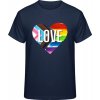 Premium Pride tričko Dúhové srdce Love Námornícka pánske