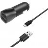 Set autonabíječky FIXED s 2xUSB výstupem a USB/micro USB kabelu, 1 metr, 15W Smart Rapid Charge, čer FIXCC15-2UM-BK