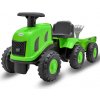 Detské odrážadlo traktor s vlečkou a náradim Baby Mix Benny zelený
