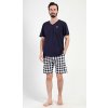 Pánské pyžamo šortky Alfréd - tmavě modrá - 1XL