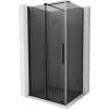 Mexen Velar, sprchový kút s posuvnými dverami 130 x 90 cm, 8mm šedé sklo, čierna matná, 871-130-090-41-70