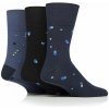 Pánske 3 páry bavlnené ponožky Gentle Grip COSMIC PULSE voľný lem