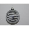 ONREX Vianočná ozdoba sklenená guľa sivá vlnky pr. 7 cm