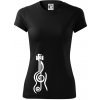 Husľový kľúč gitara - Dámske Fantasy športové (dresovina) - XL ( Čierna )