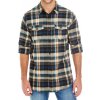 Burnside Pánska flanelová košeľa BU8210 Khaki Check M