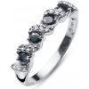 Strieborný prsteň s krištáľom Swarovski Oliver Weber Paso black 62 mm