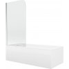 MEXEN/S - Cubik obdĺžniková vaňa 150 x 70 cm s panelom + vaňová zástena 70, transparent, chróm 550315070X9007010100