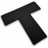 Podlahové značenie T tvar 150mm x 150mm čierne (sada 10 ks)