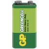 Batéria zinkochloridová, 9V (6F22), 9V (6F22), 9V, GP, fólia, 1-pack, Greencell B1250