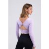 Intermezzo, Fitness crop top s dlhým rukávom 6656, fialová XL