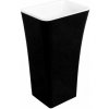 Besco ASSOS Black&White Umývadlo voľne stojace 500x400x850mm, liaty mramor, Čierna/Biela KEASSVSBW