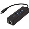 USB HUB LogiLink 3portový USB 3.0 + gigabitový Ethernet černý (UA0283)