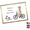 Rámček na darovanie peňazí - Dámsky bicykel, Nápis anglicky, Rámik 203 - zlatá metalická