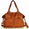 MARCO MAZZINI Dámska kožená shopper kabelka | hnedá camel v169b