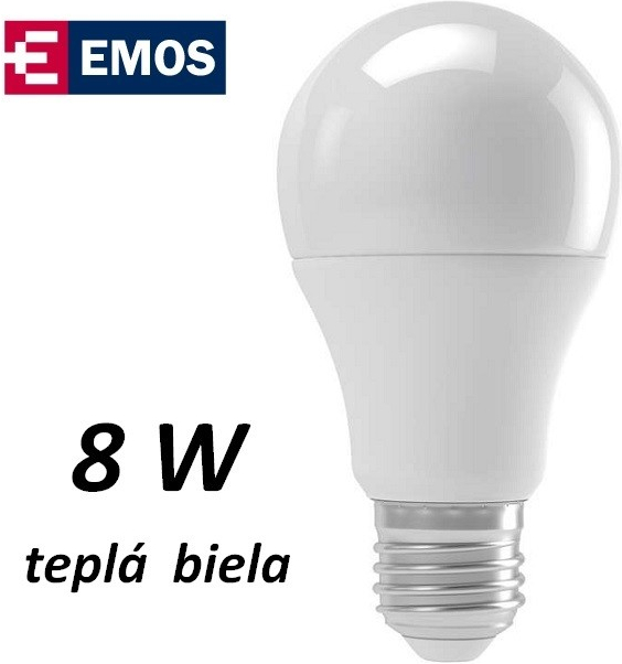 Emos LED žiarovka Classic A60 8W E27 teplá biela