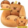 LeanToys Plyšové křeslo pro děti Kapybara s kachnou hnědé 50x45cm