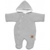 Baby Nellys Zimná pletená kombinéza/overálok s kapucňou svetlo šedá Veľ. 62 Baby Nellys