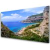 Obraz na skle More pláž hory príroda 100x50 cm
