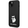 Puzdro Karl Lagerfeld Liquid Silicone Choupette NFT iPhone 14 Plus - čierne