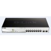 D-Link DGS-1210-10MP 10-port Gigabit Smart+ PoE Switch, 8x GbE PoE+, 2x SFP, PoE 130W, fanless