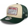 New Era 19T Patch Trucker Branded Light Cream/Dark Green one size
