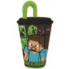 STOR Plastový kelímek Minecraft hrnek Minecraft XL s brčkem 430 ml