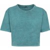 Build Your Brand Dámske tričko Acid Washed Cropped Tee BY054 Čierna Teal Čierna L