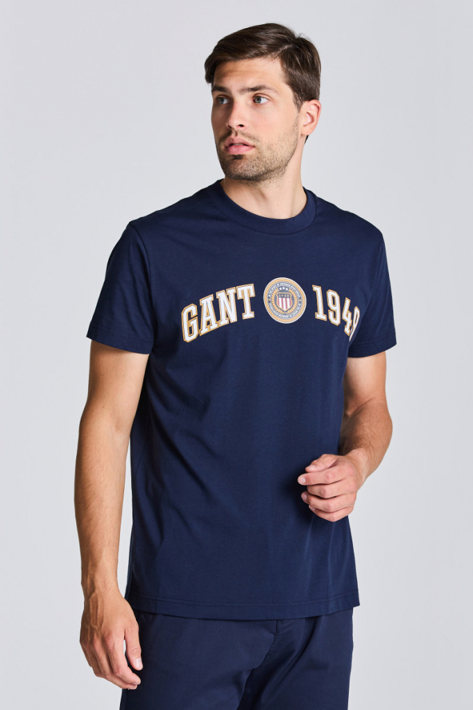 Gant tričko D1. Crest Shield Tshirt modré