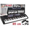 JOKO Detské klávesy 86cm s mikrofónom, USB vstup, Bluetooth, 61 Dynamických klávesov, stereo reproduktory, čierne
