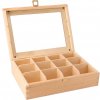 ČistéDrevo Drevená krabička so sklom - 12 priehradiek
