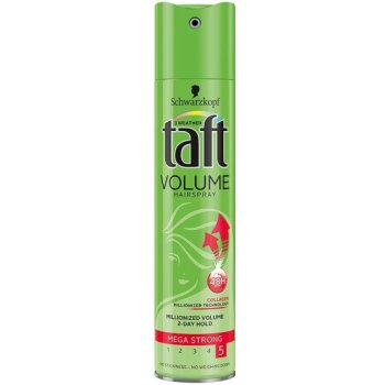 Taft Volume Mega Strong Mega silno tužiaci lak na vlasy pre dvojitý objem, stupeň č.5 250 ml