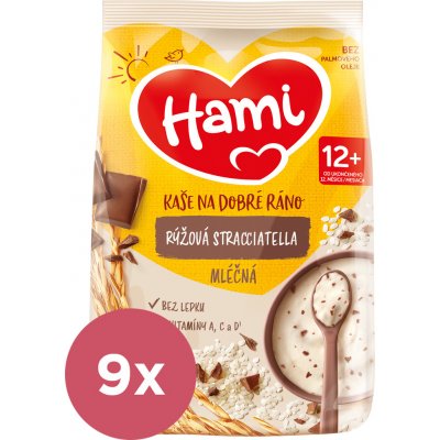 9x HAMI Kaša mliečna ryžová stracciatella 210 g