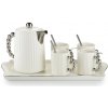 HowHomely Čajový/kávový set Luca Silver White