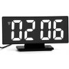 E-CLOCK DS326-3618L Elektronický LED budík, digitálne hodiny s LCD displejom, dátumom a teplotou, biela