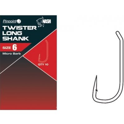 Nash Háčik Pinpoint Twister Long Shank Micro Barbed Veľkosť 2 10ks