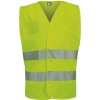 CERVA MAX ECO STR / Hi-Vis vesta s tlačenými reflexnými pruhmi a vreckom na identifikačnú kartu - HV žltá M