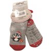 Detské vianočné froté ponožky protišmykové sivé s červenou - Snehuliak, veľ. 6-12 mes.